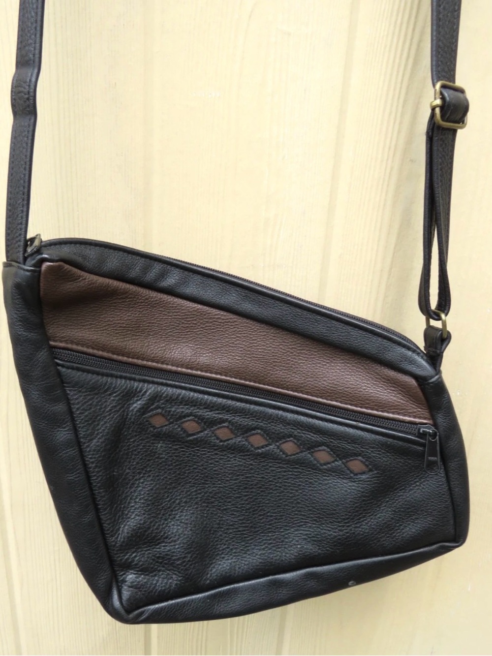 Black and Brown Leather Crossbody Bag